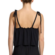 Unwind Shoulder Tie Tank | Black