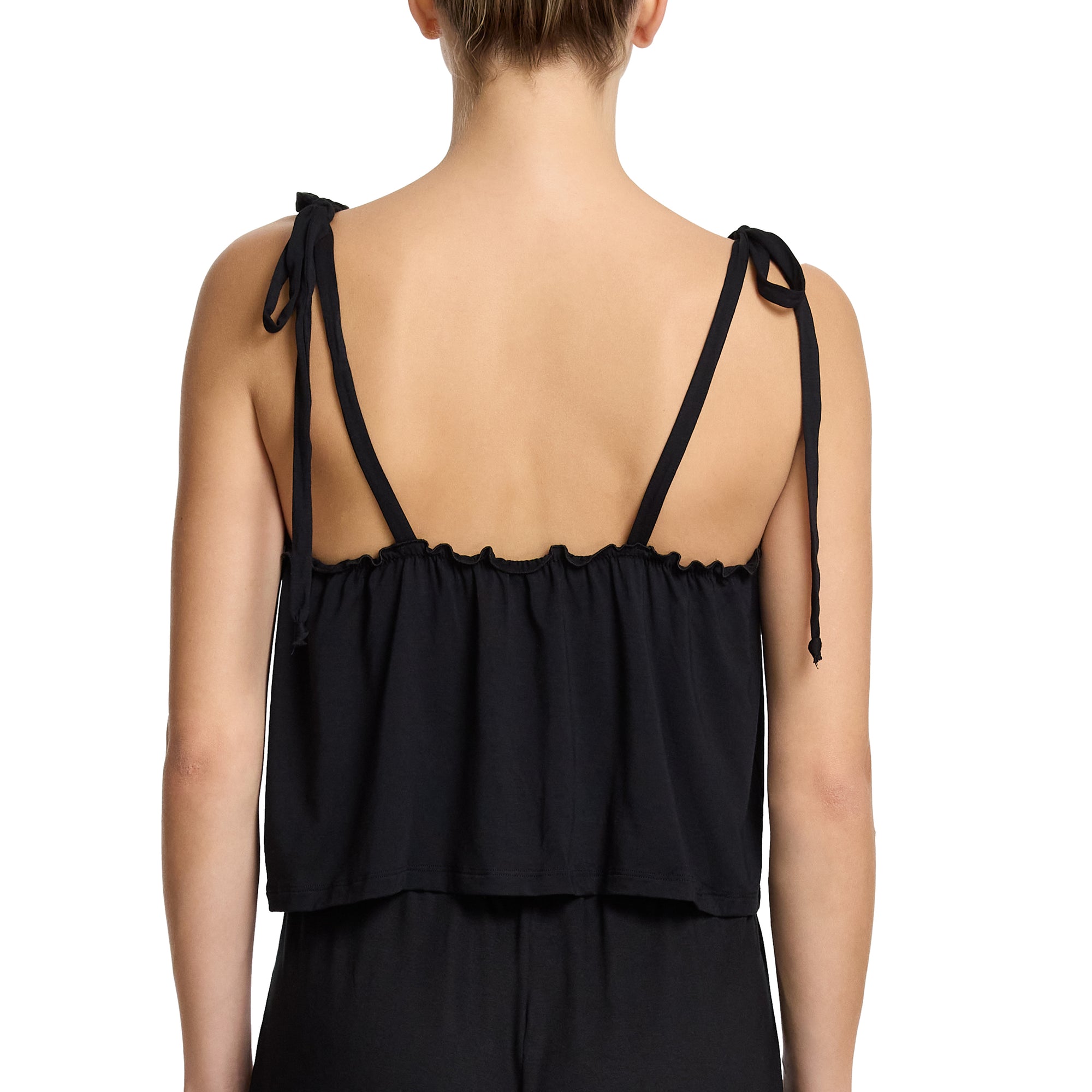 Unwind Shoulder Tie Tank | Black