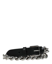 Alexander McQueen | Chain-Trimmed Leather Belt