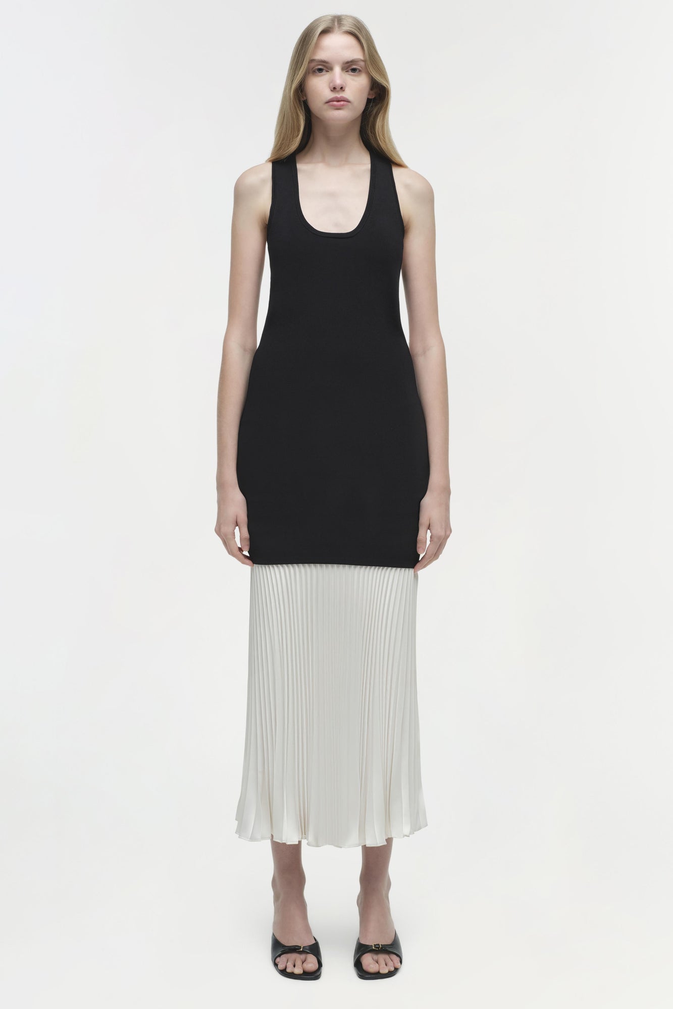 Womens | Zaden Knit Combo Midi Dress | Black Multi