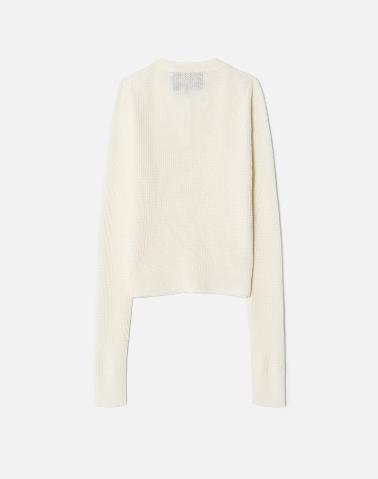 Waffle Slim Cardigan | Ecru