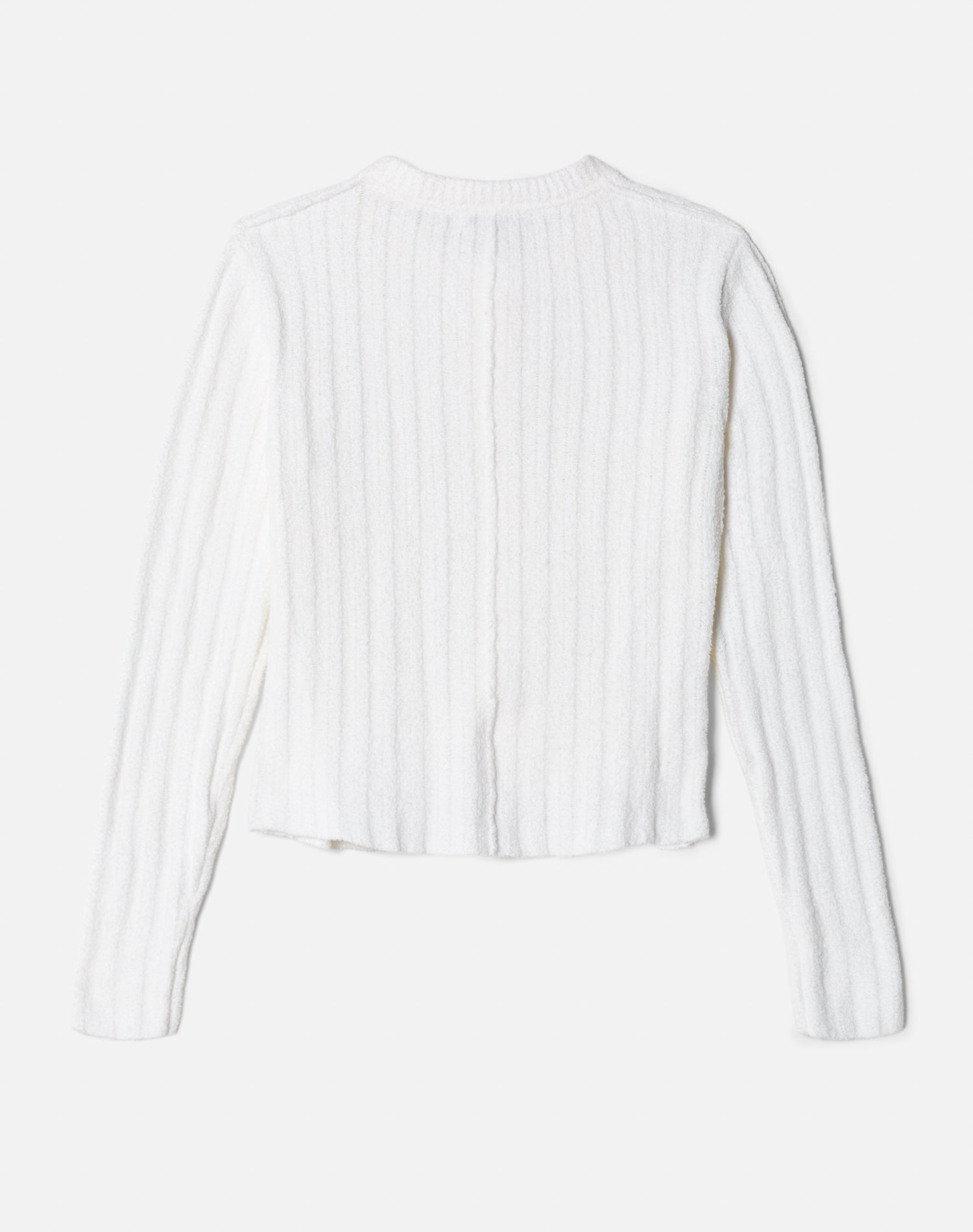 Terry Ribbed Cardi | Vintage White