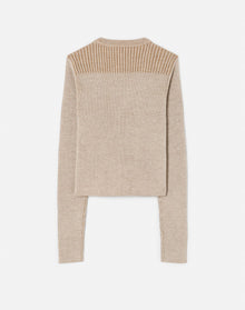 Tonal Ribbed Cardi | Light Walnut Combo