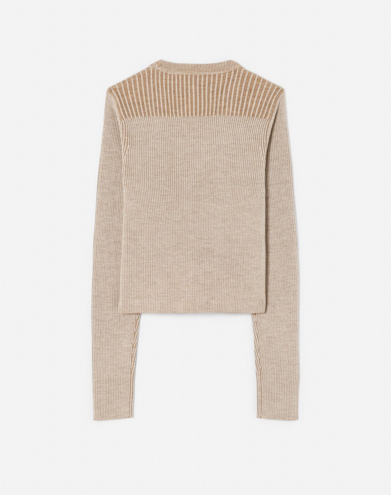 Tonal Ribbed Cardi | Light Walnut Combo