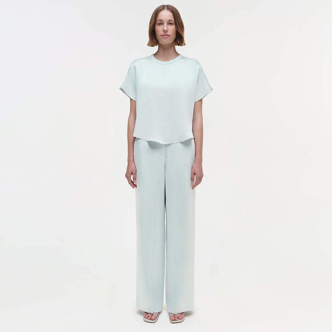 Womens | Addy Satin T-Shirt | Powder Blue