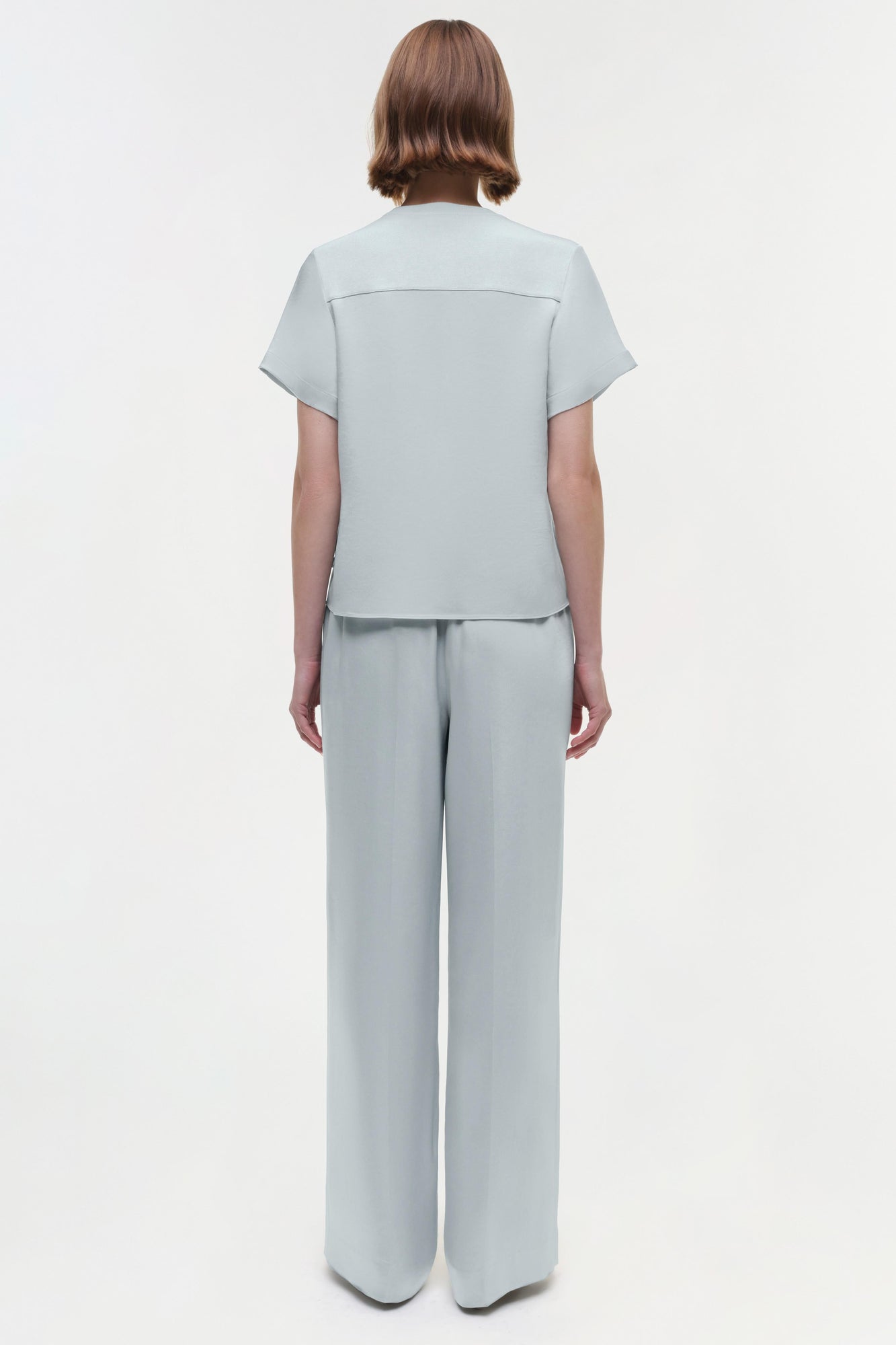 Womens | Addy Satin T-Shirt | Powder Blue