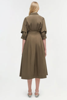 Womens | Jazz Cotton Midi Dress | Faded Olive