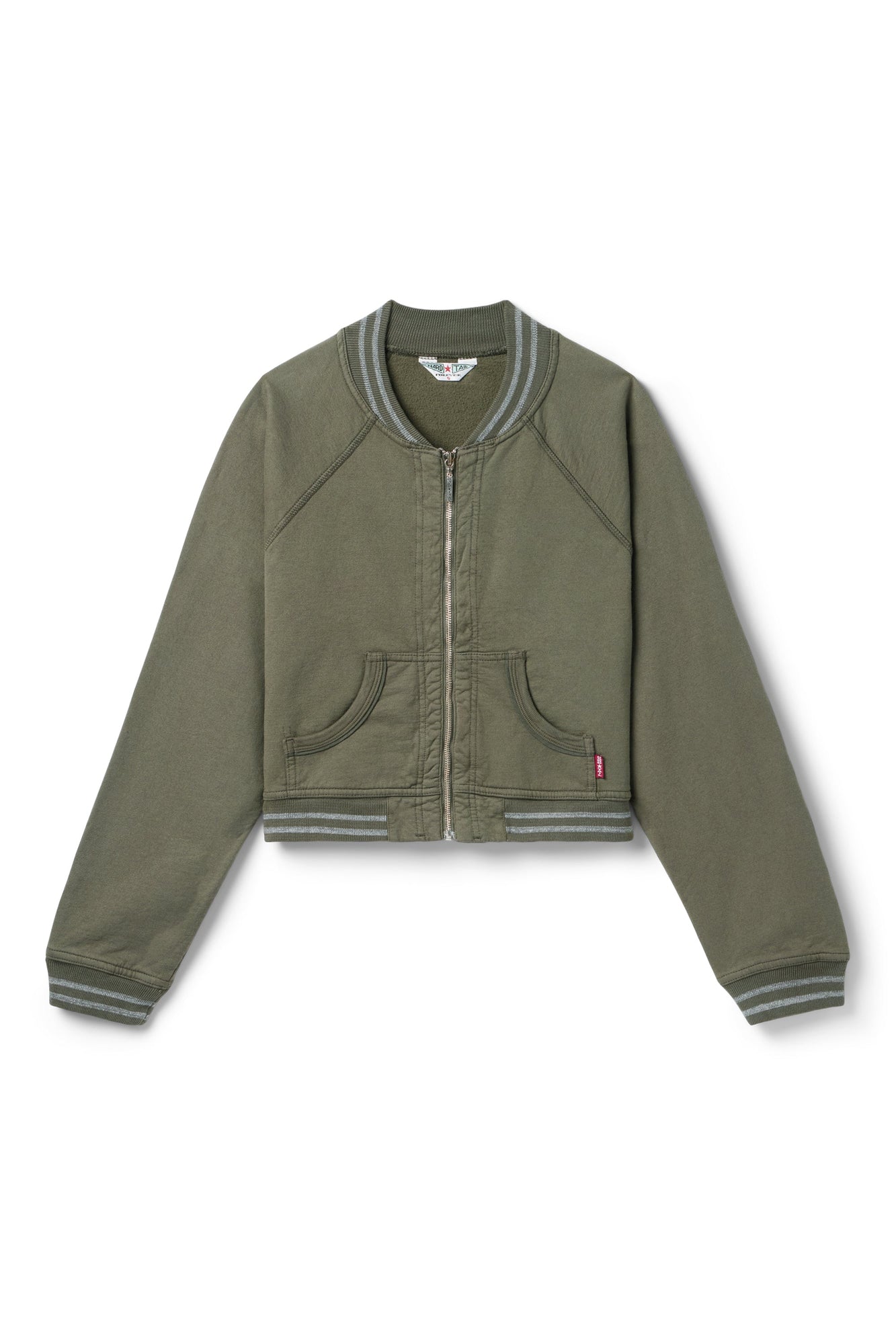 Women | Vintage Baseball Fleece Jacket | Olive