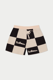 Victory Lap Knit Short | Black/White