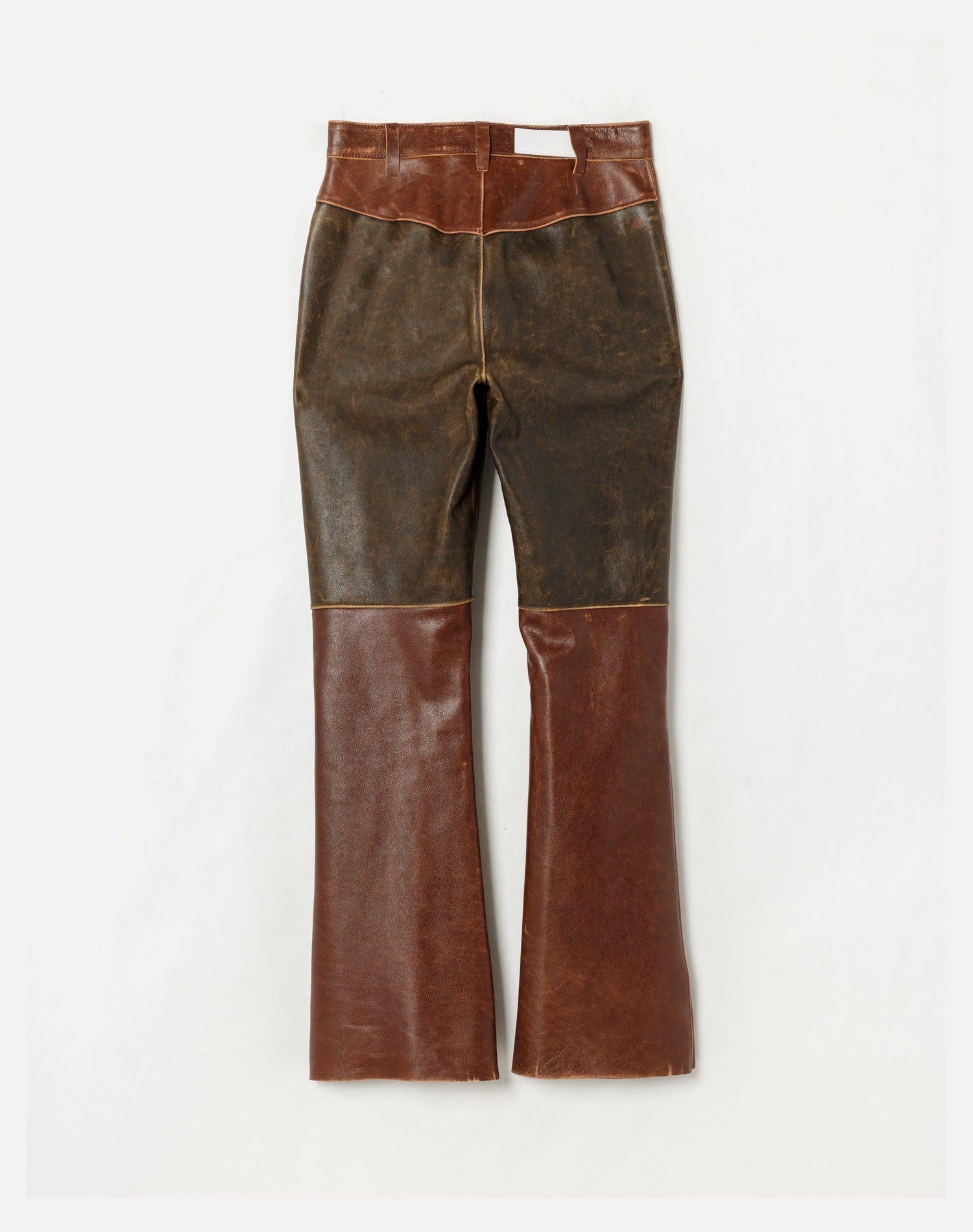 2 Tone Leather Pants | Black & Brown