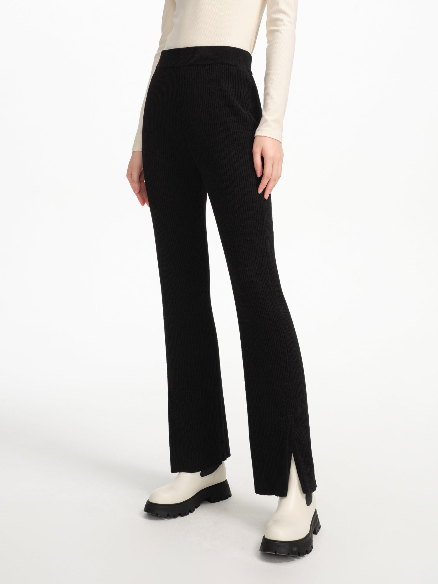 Straight-Leg Knitted Pant | Black
