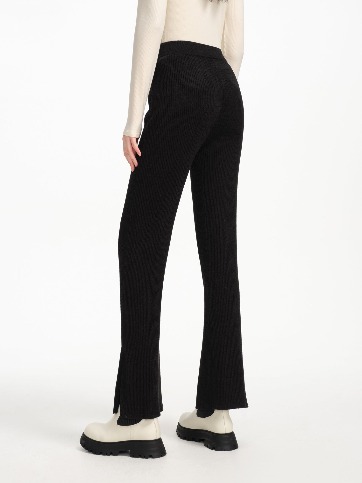 Straight-Leg Knitted Pant | Black