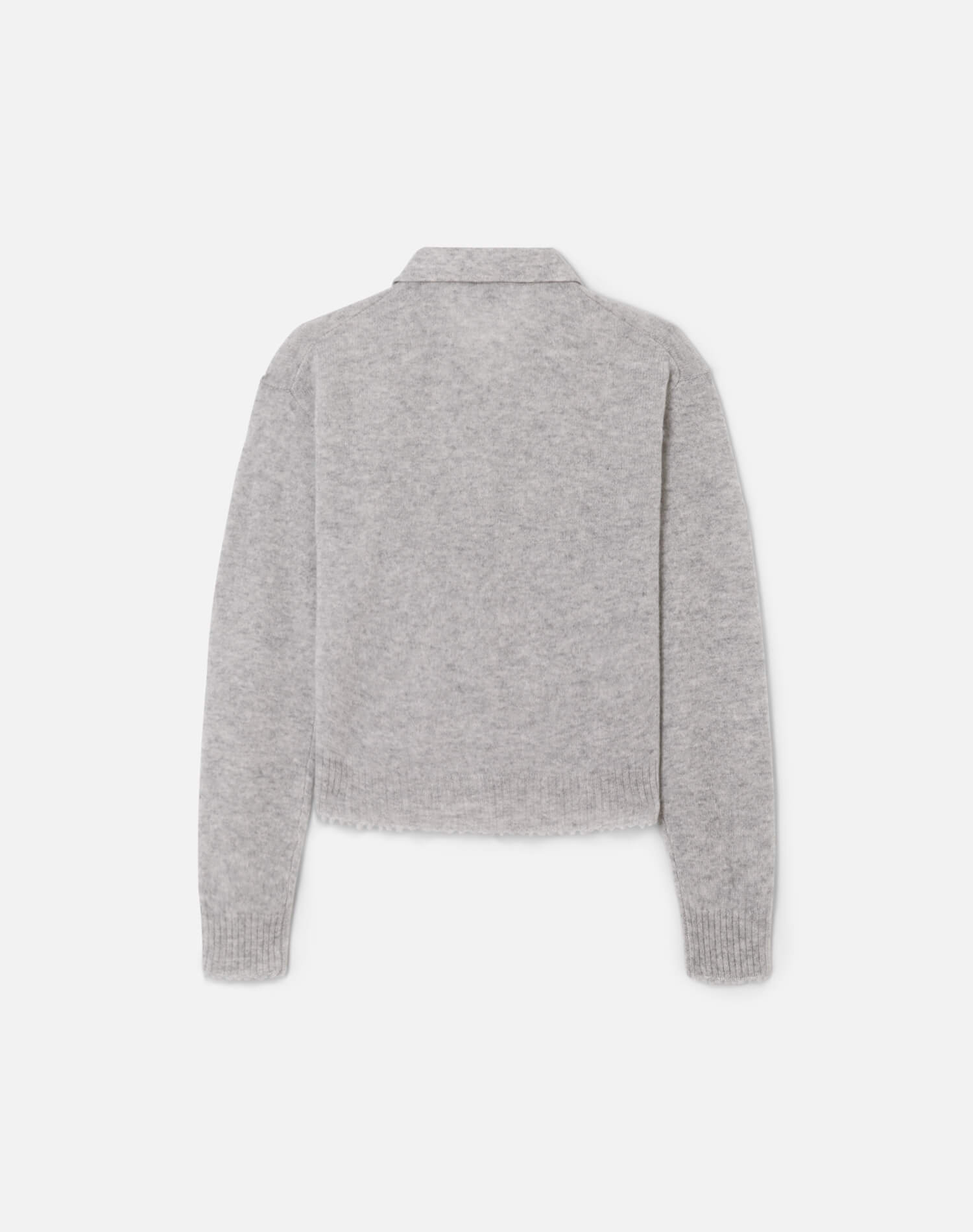 RE/DONE | The Loose Polo Cardigan in Light Heather Grey