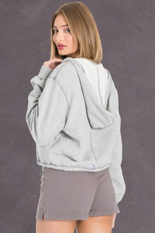 Women | Vintage Relaxed Zip-Up Hoodie | Heather Gray