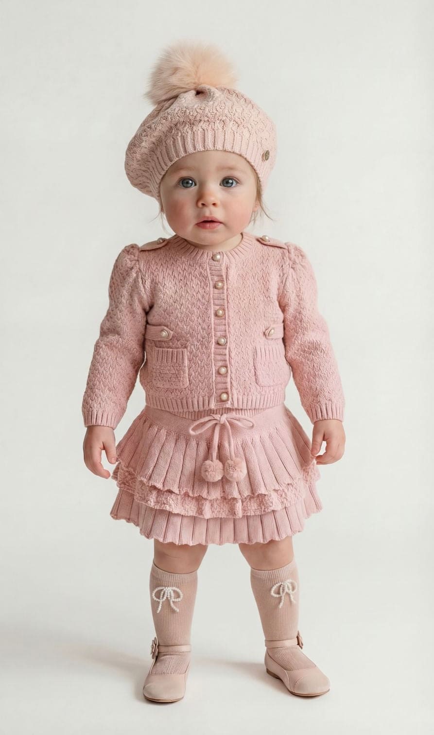 Girl | Julie Knit Cotton Beret | Pink