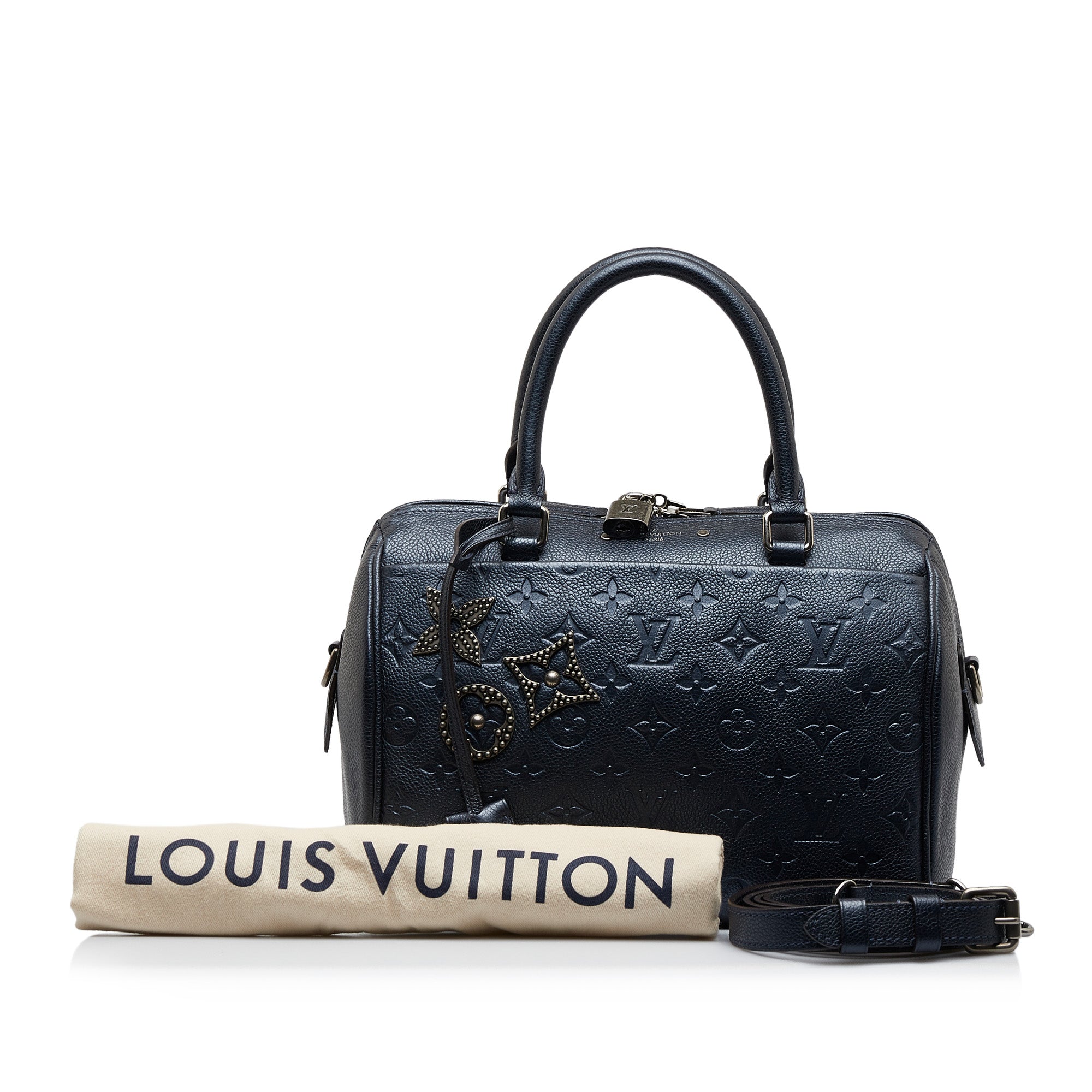 Louis Vuitton Pre-Owned Monogram Empreinte Pins Speedy Bandouliere 25 | Women | Blue x Navy