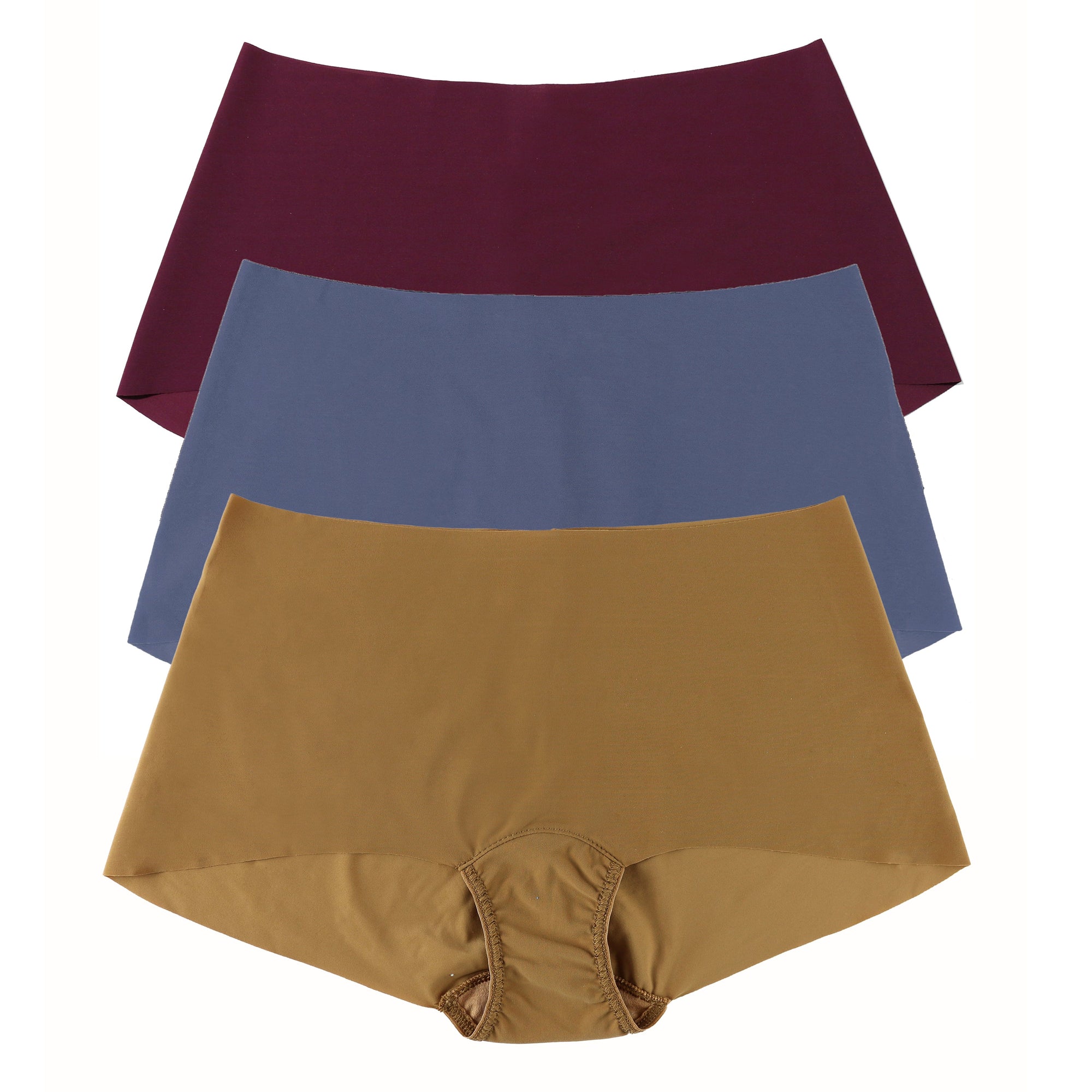 3-Pack BreatheSoft Boyshort | Granite | Dried Cherry | Toffee