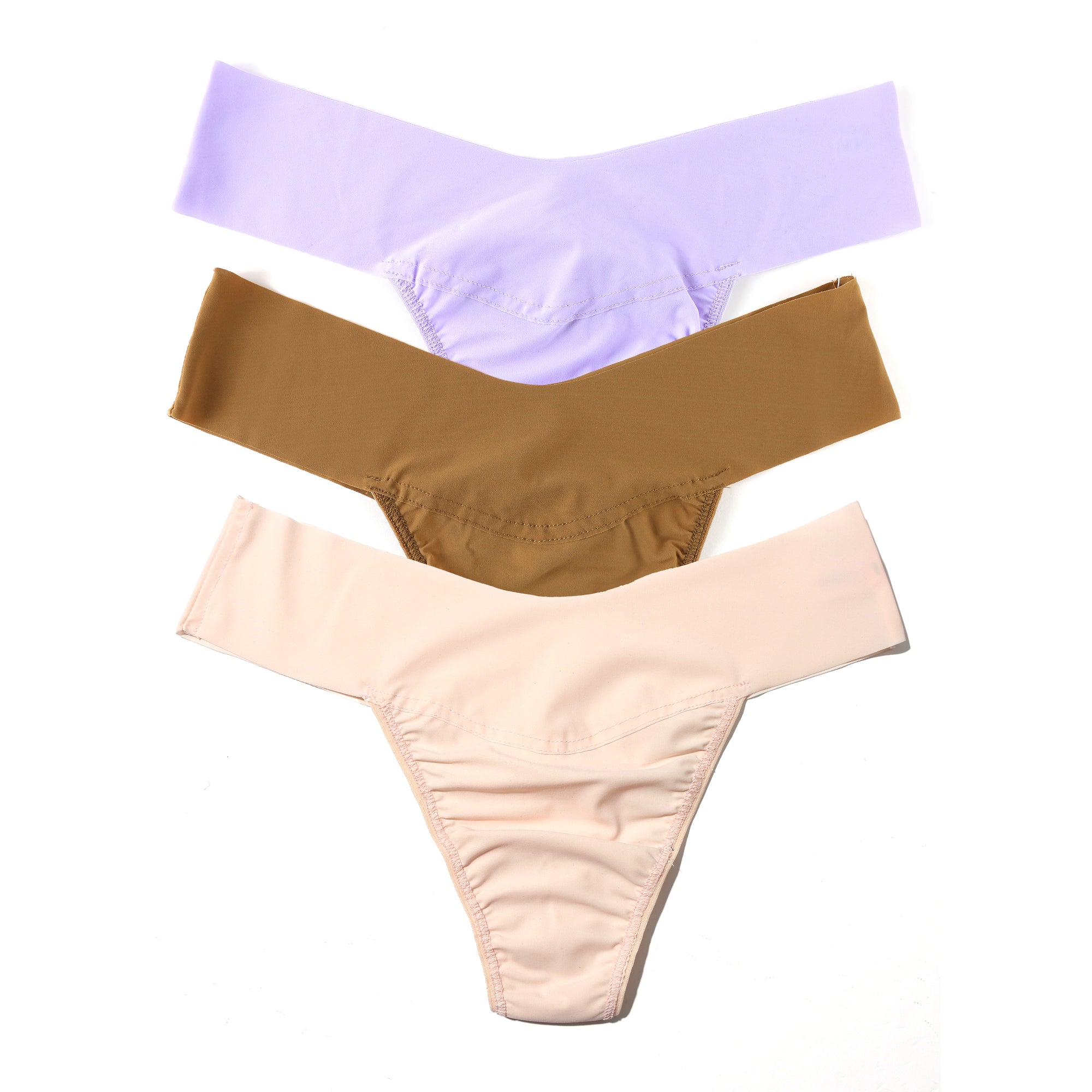 3-Pack Breathesoft Natural Rise Thong | Wisteria (Purple), Toffee, Vanilla