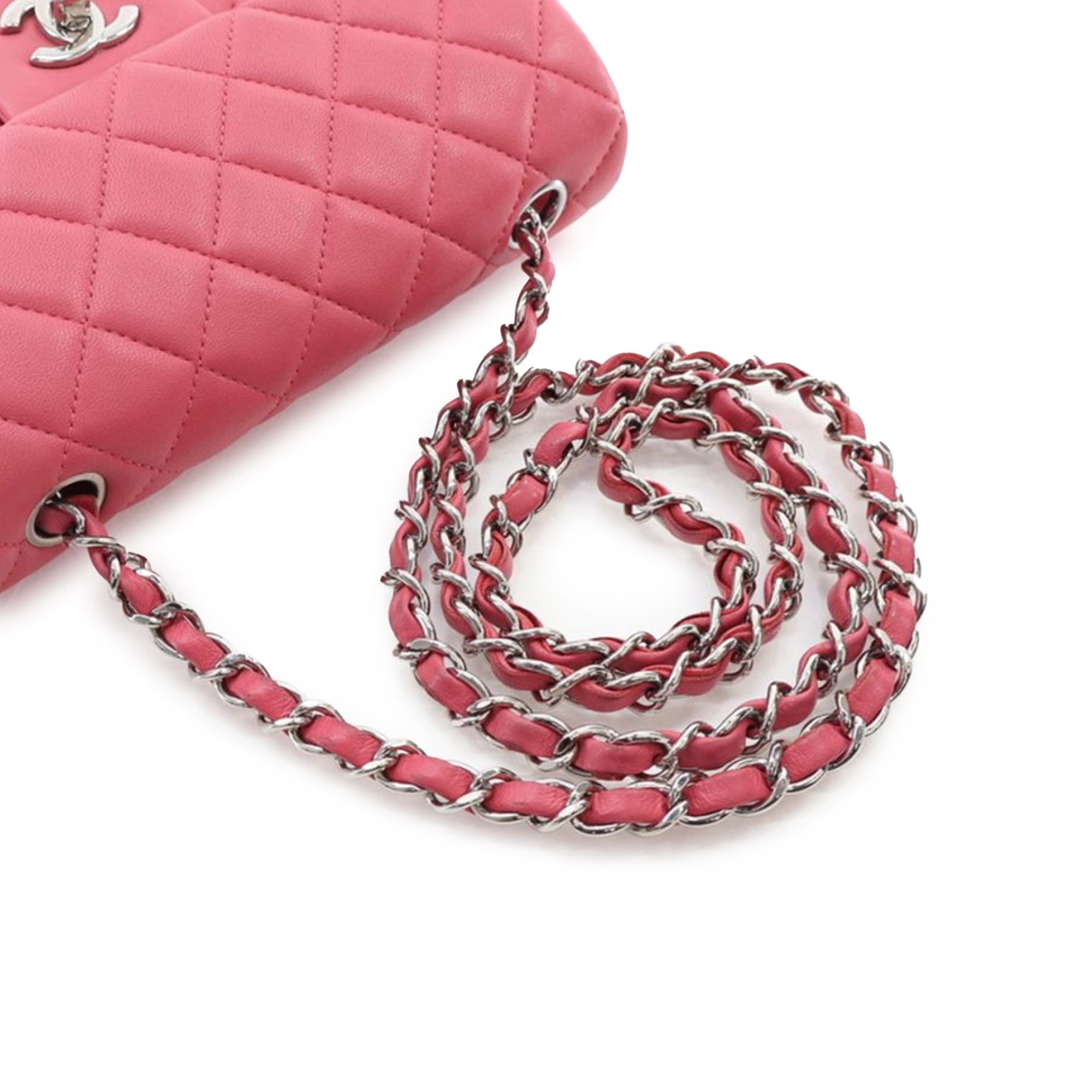 Chanel | Pre-Owned Mini Rectangular Classic Lambskin Single Flap | Pink