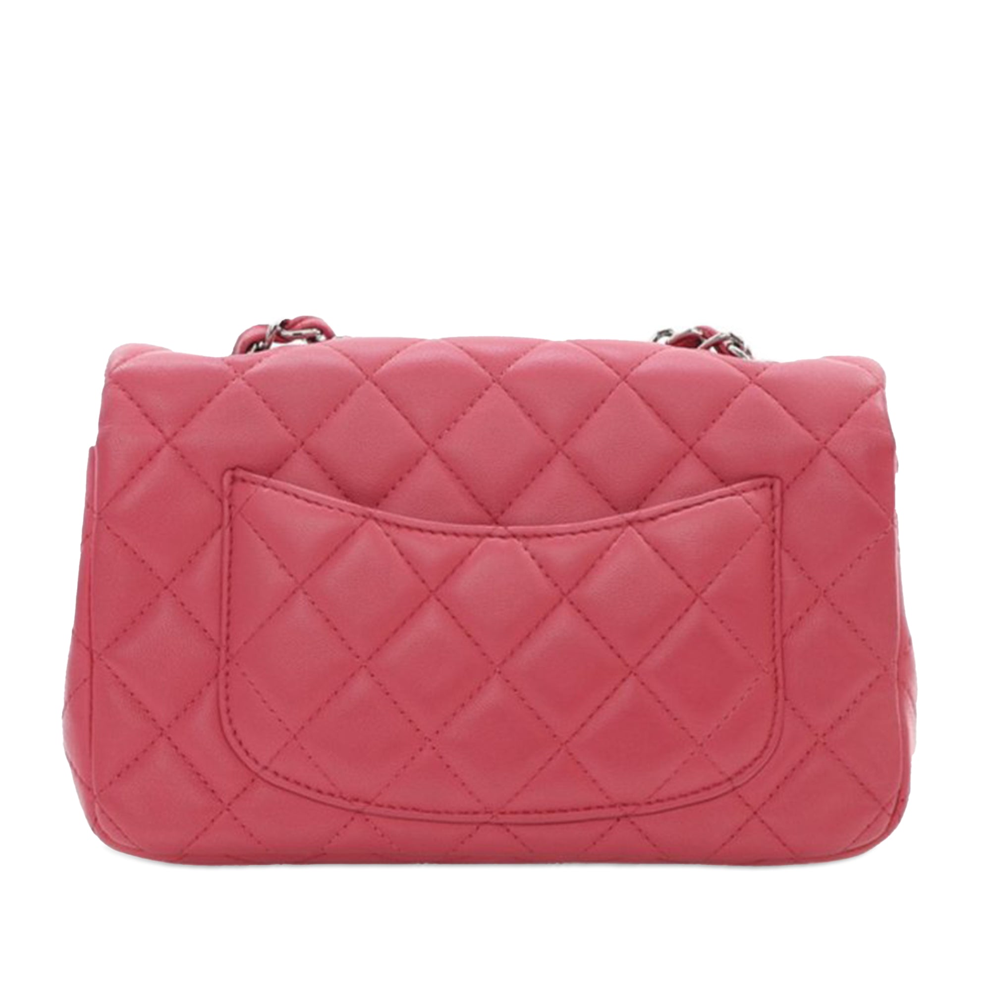 Chanel | Pre-Owned Mini Rectangular Classic Lambskin Single Flap | Pink