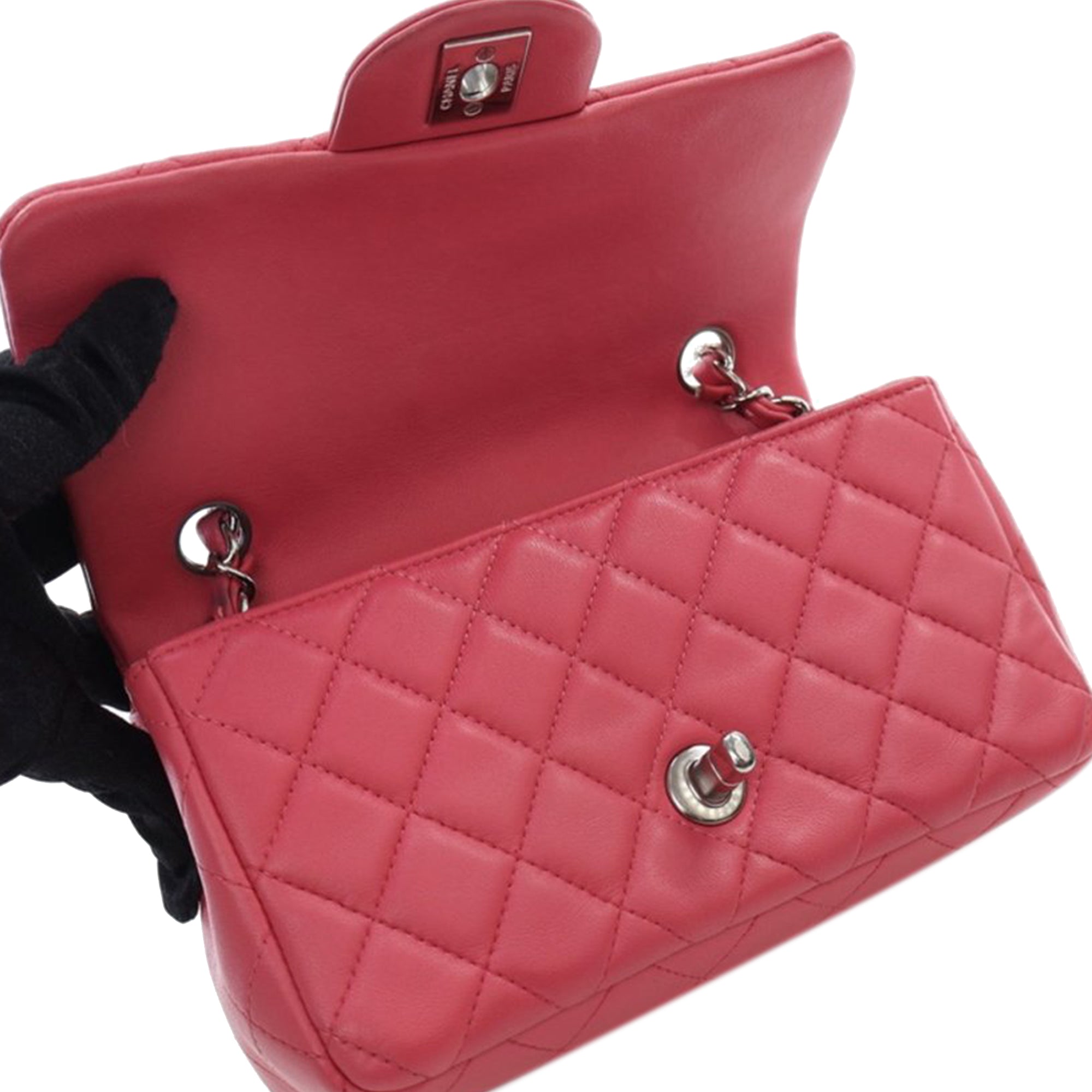 Chanel | Pre-Owned Mini Rectangular Classic Lambskin Single Flap | Pink