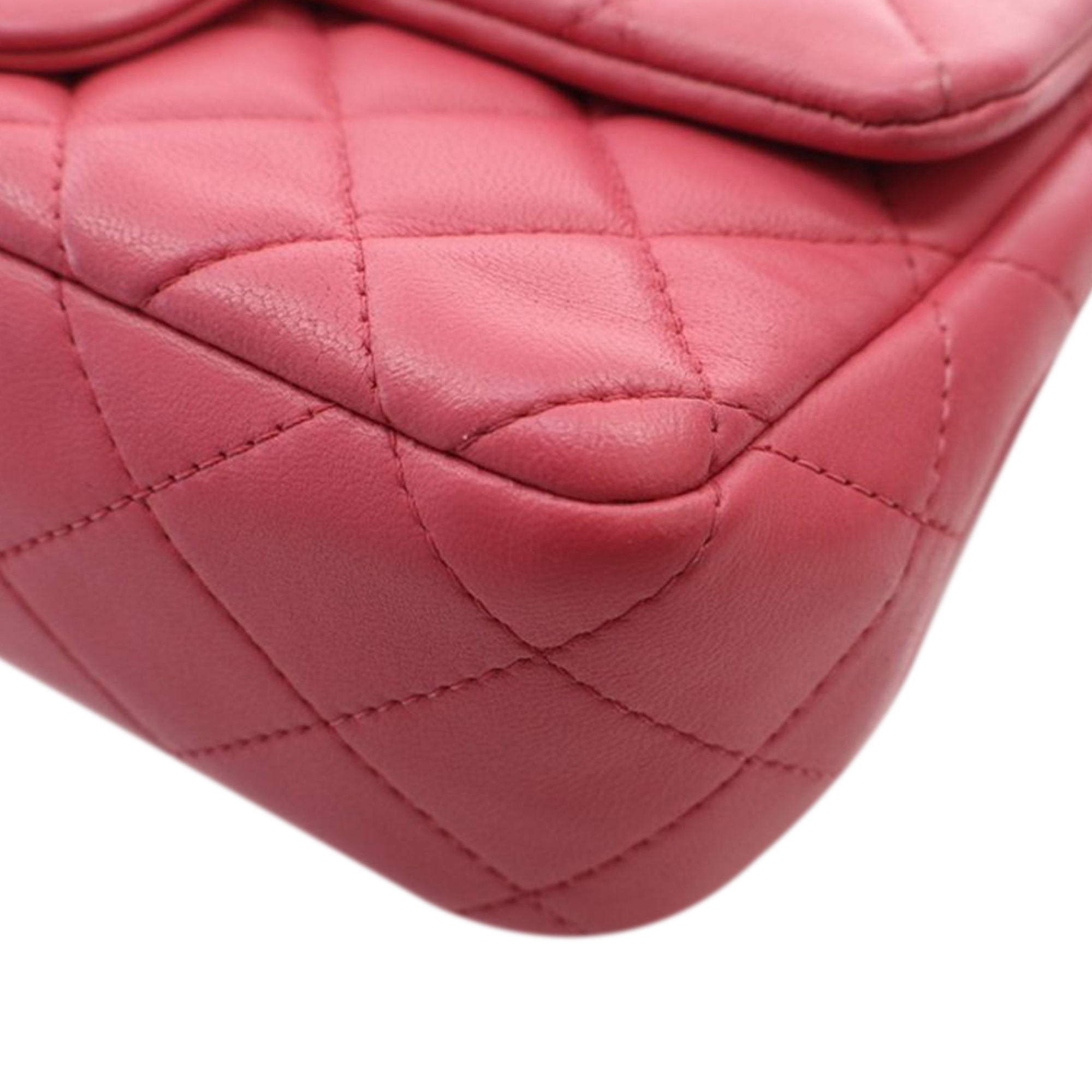 Chanel | Pre-Owned Mini Rectangular Classic Lambskin Single Flap | Pink