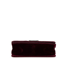 Chanel | Pre-Owned Old Medium Velvet and Tweed Boy Flap - II | Red/Burgundy