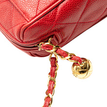 Chanel | Pre-Owned CC Quilted Caviar Chain Camera Bag | Red
