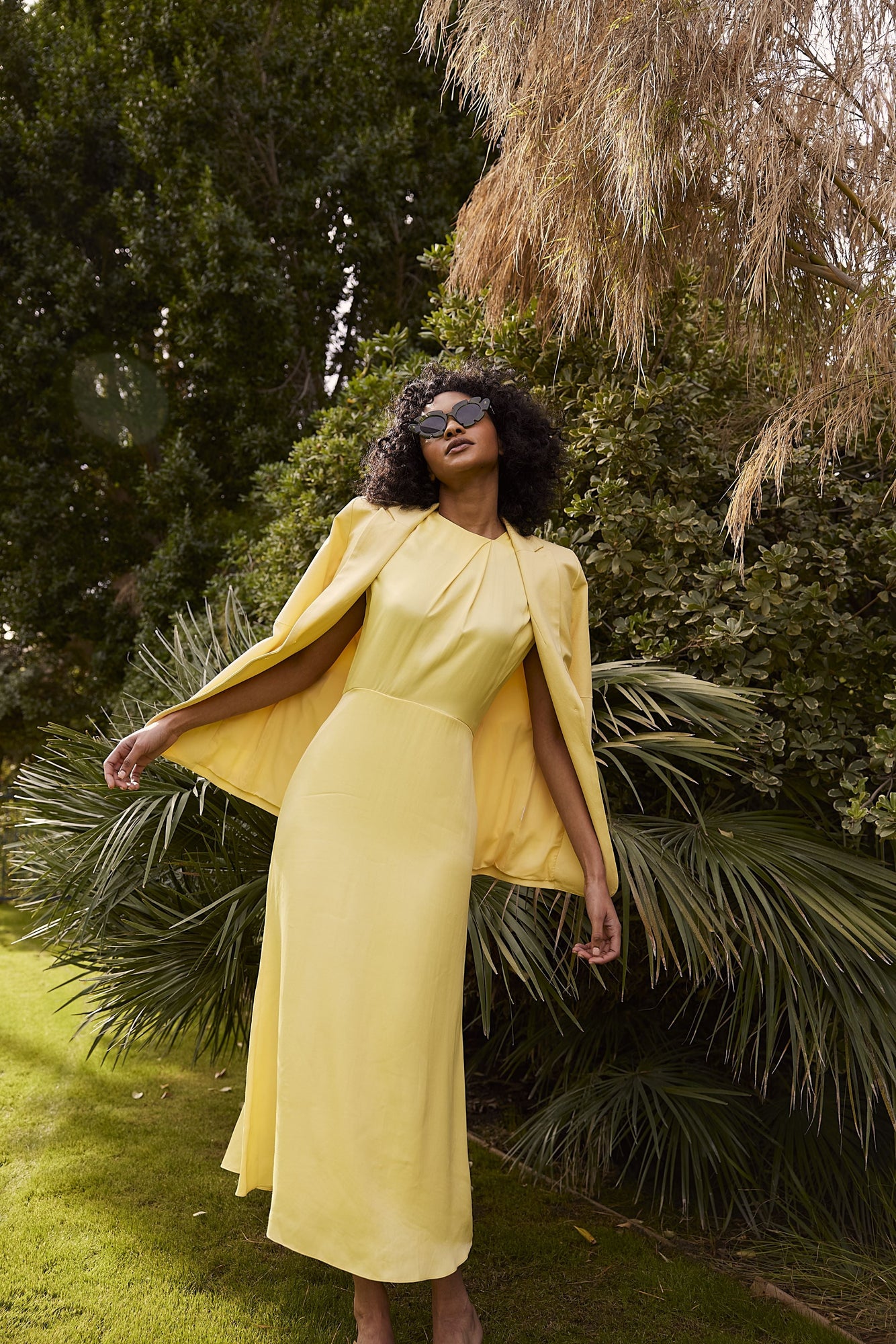 Satin Crepe Draped Midi Dress | Butter