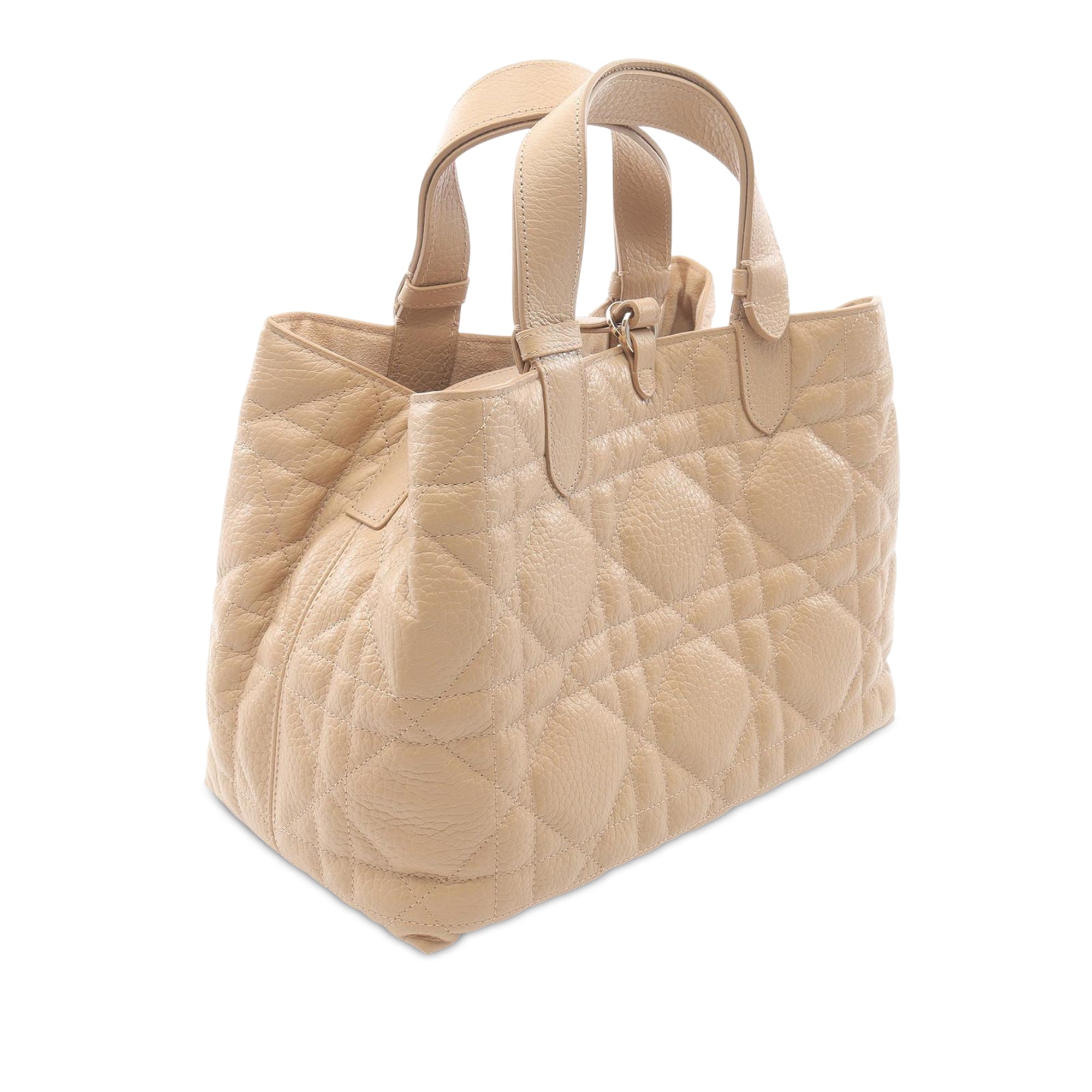 Dior | Pre-Owned Medium Calfskin Macrocannage Toujours Bag | Beige