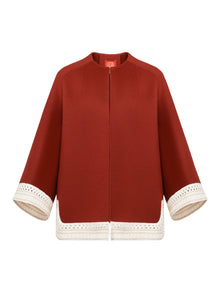 Chinese-Style Wool Jacket | Claret