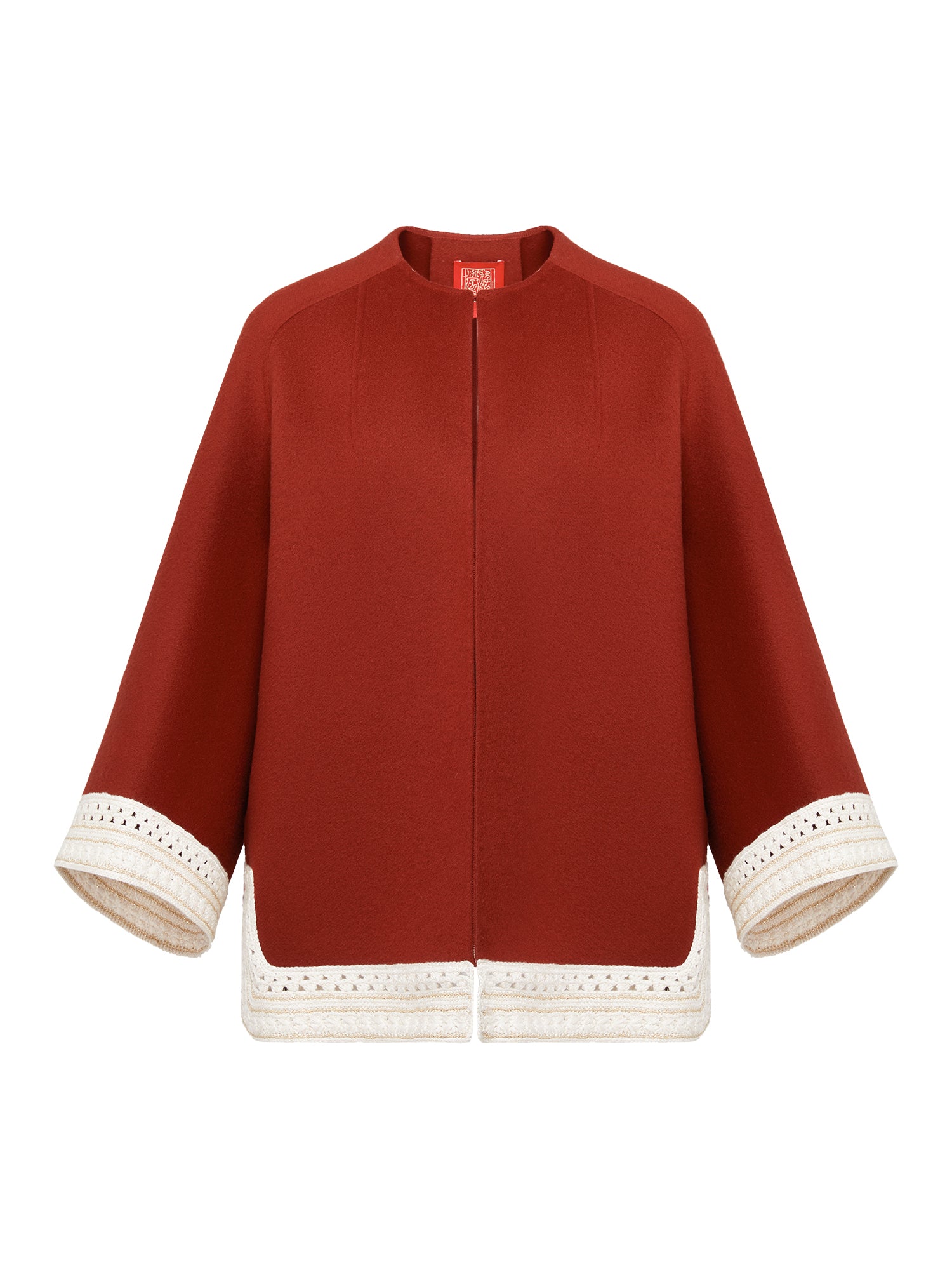 Chinese-Style Wool Jacket | Claret