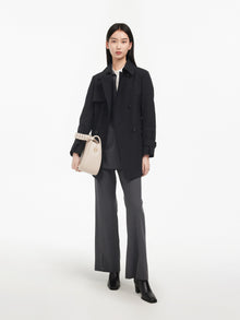 Trench-Style Down Jacket | Black