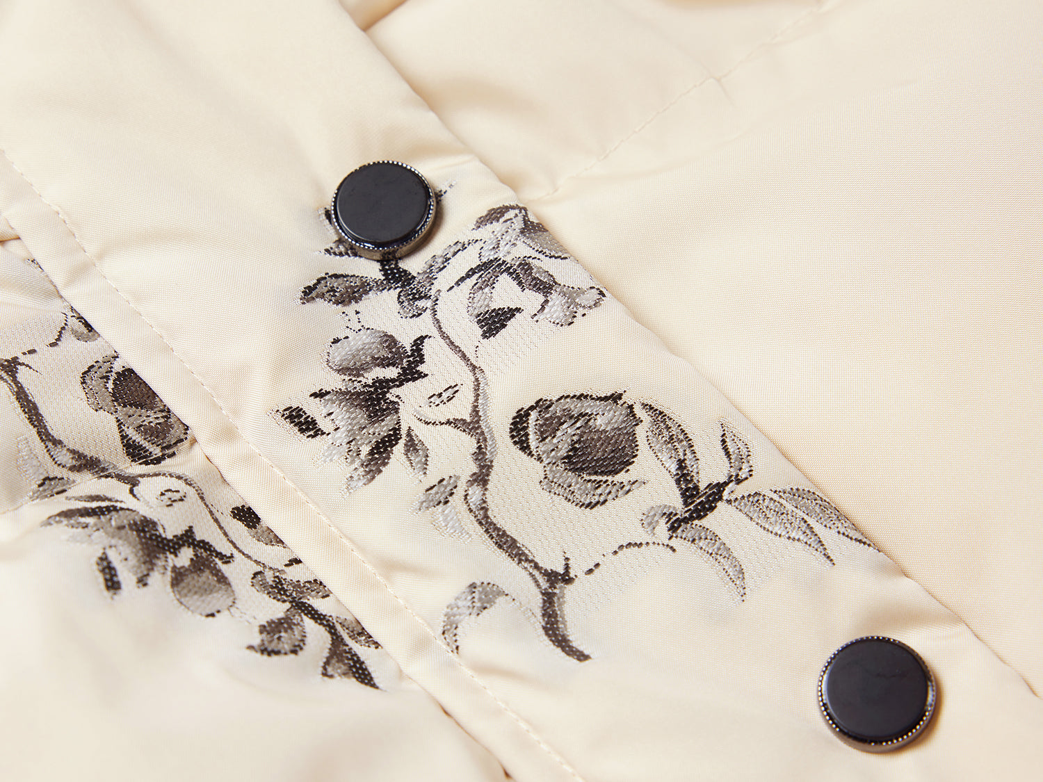 Printed Goose Down Vest | Beige