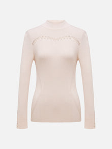 Long-Sleeve Knit Top | White