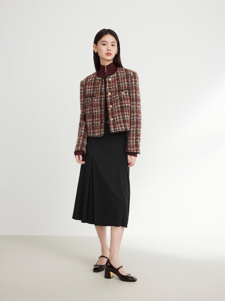 Wool Midi Skirt | Black