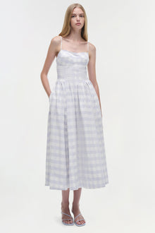 Womens | Kittiya Cotton Midi Dress | Periwinkle Sky Multi