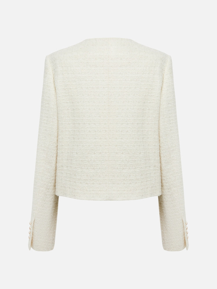 Parisian-Style Wool Jacket | White