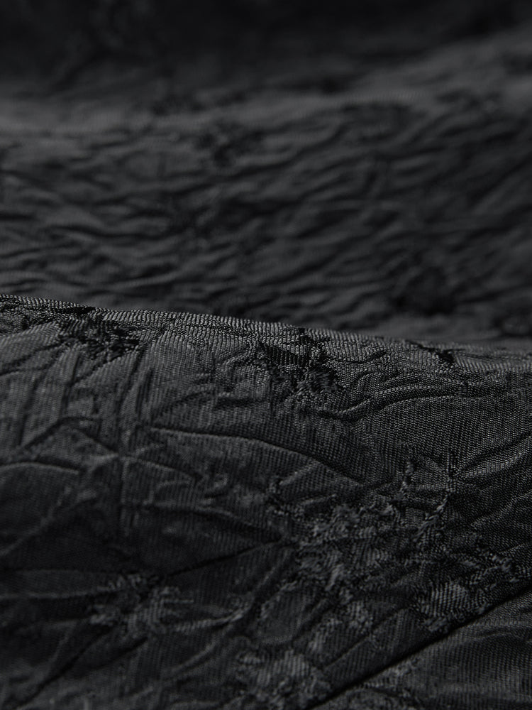 Jacquard Cinched Waist Blazer Jacket | Black
