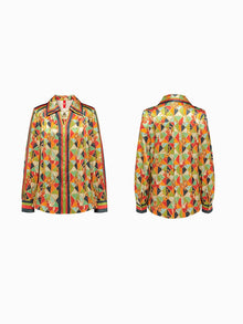 Animal & Geometric Printed Blouse | Green
