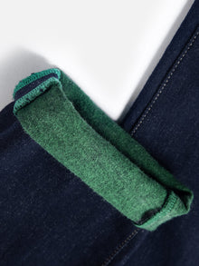 Turn-Up Contrast Trim Cropped Jeans | Blue