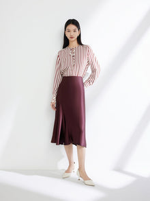 A-Line Skirt | Wine Red