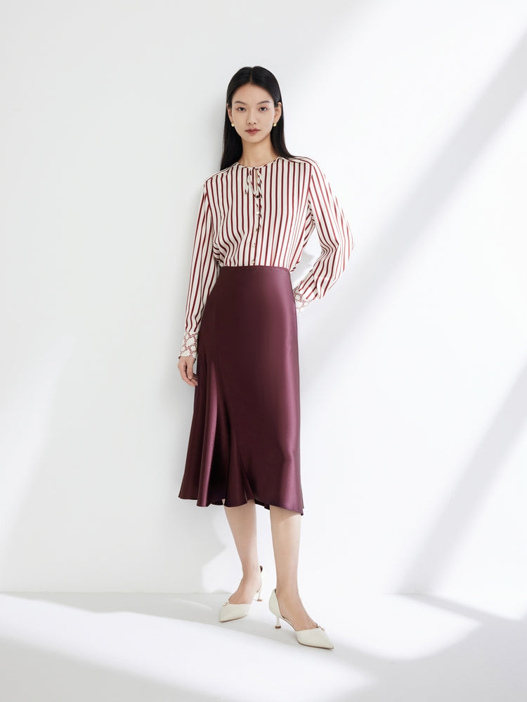 A-Line Skirt | Wine Red