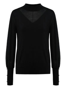 Round Neck Knit Top | Black