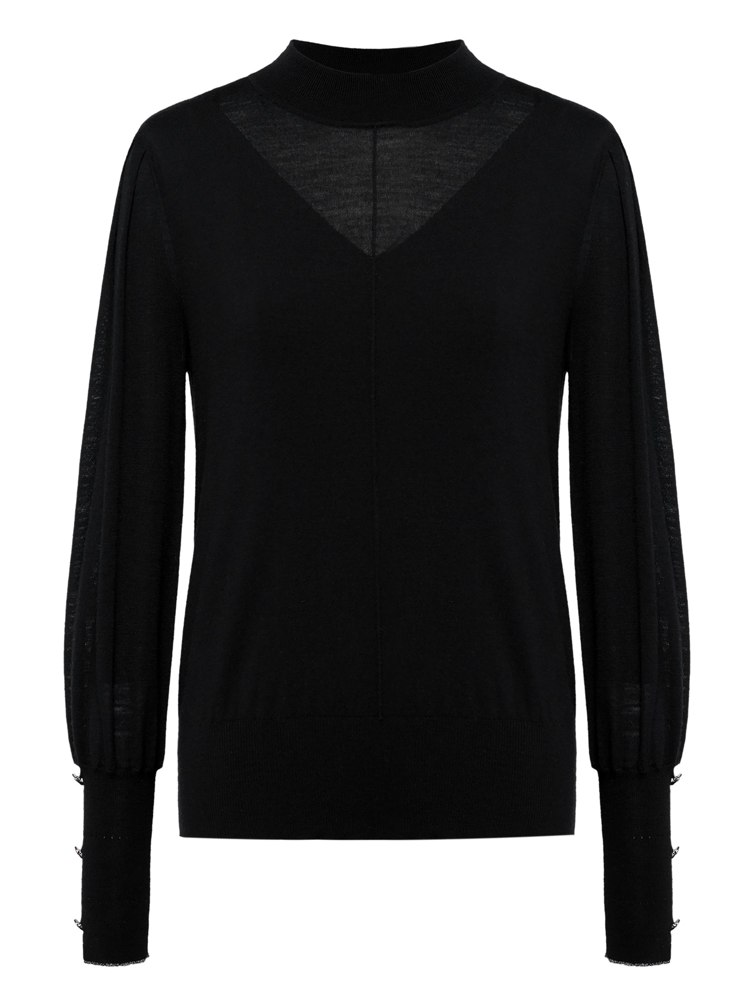 Round Neck Knit Top | Black