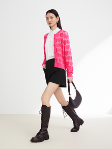 Wool Knit Cardigan | Rose Red