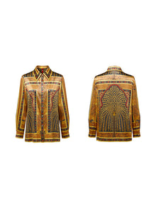 Silky Printed Belted Blouse | Golden