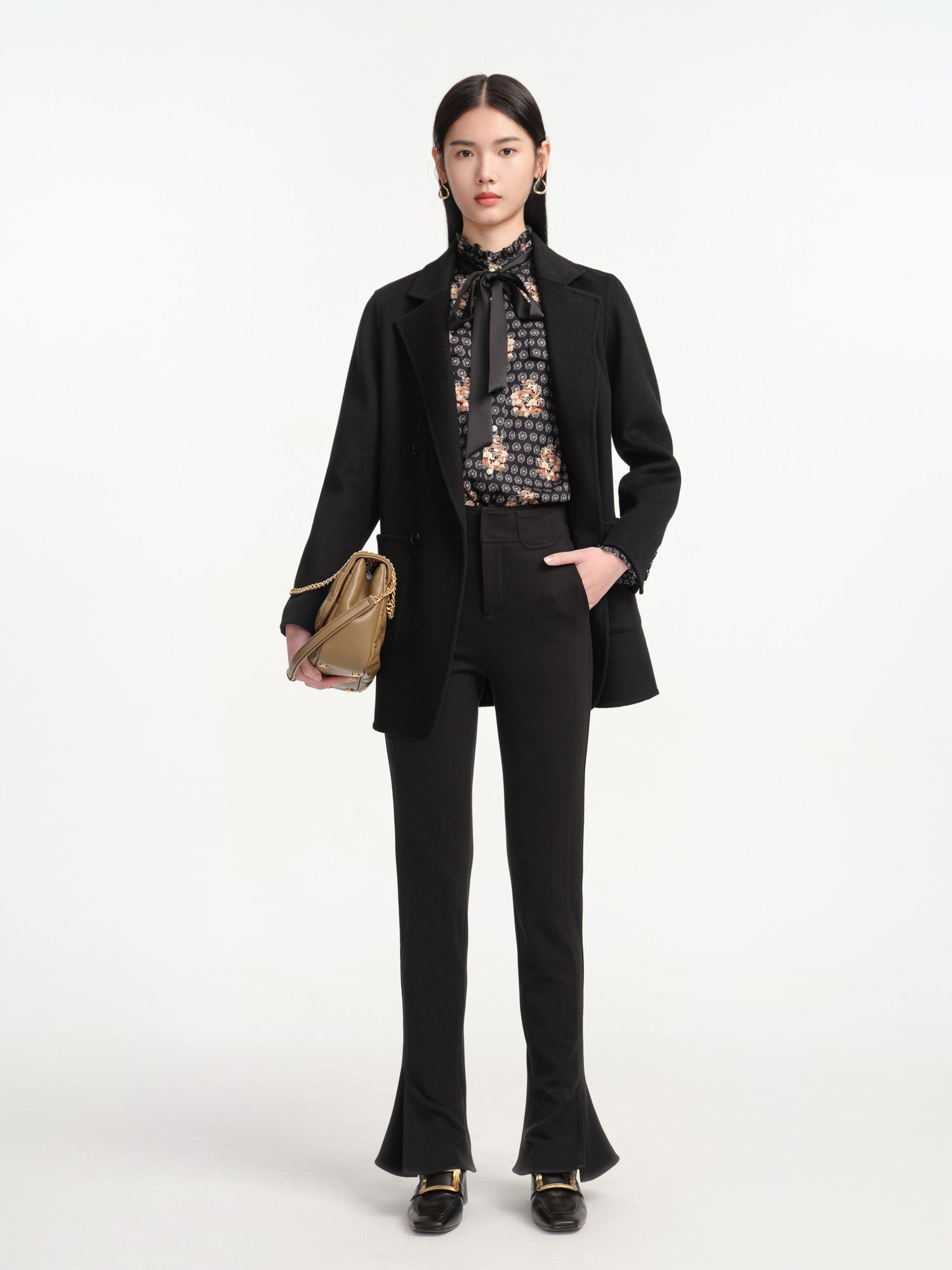 Tailored Wool Coat | Black