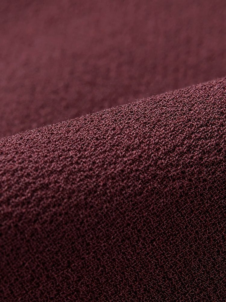 Elegant Pure Wool Coat | Wine Red