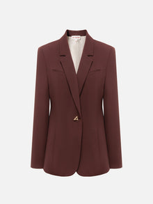 Wool Blazer | Wine Red